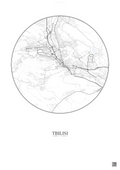 Affiche Tbilisi – Poster carte de ville | Gravura – Fond clair