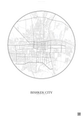 Affiche Bishkek City – Poster carte de ville | Gravura – Fond clair