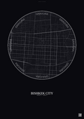 Affiche Bishkek City – Poster carte de ville | Gravura – Fond foncé