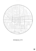Affiche Bishkek City – Poster carte de ville | Gravura – Fond clair