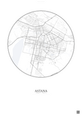 Affiche Astana – Poster carte de ville | Gravura – Fond clair