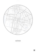Affiche Astana – Poster carte de ville | Gravura – Fond clair