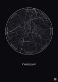 Affiche P Yongyang – Poster carte de ville | Gravura – Fond foncé