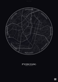 Affiche P Yongyang – Poster carte de ville | Gravura – Fond foncé