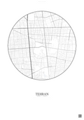 Affiche Tehran – Poster carte de ville | Gravura – Fond clair