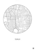 Affiche Tehran – Poster carte de ville | Gravura – Fond clair