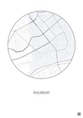 Affiche Baghdad – Poster carte de ville | Gravura – Fond clair