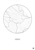Affiche Amman – Poster carte de ville | Gravura – Fond clair