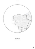 Affiche Beirut – Poster carte de ville | Gravura – Fond clair