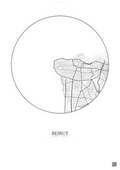 Affiche Beirut – Poster carte de ville | Gravura – Fond clair