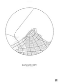 Affiche Kuwait City – Poster carte de ville | Gravura – Fond clair