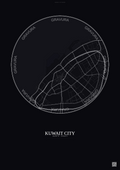 Affiche Kuwait City – Poster carte de ville | Gravura – Fond foncé