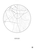 Affiche Ankara – Poster carte de ville | Gravura – Fond clair