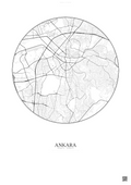 Affiche Ankara – Poster carte de ville | Gravura – Fond clair