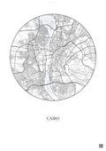 Affiche Cairo – Poster carte de ville | Gravura – Fond clair
