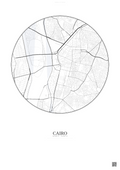 Affiche Cairo – Poster carte de ville | Gravura – Fond clair