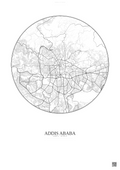 Affiche Addis Ababa – Poster carte de ville | Gravura – Fond clair