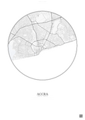Affiche Accra – Poster carte de ville | Gravura – Fond clair