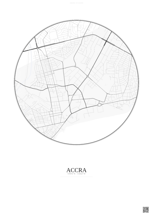 Affiche Accra – Poster carte de ville | Gravura – Fond clair