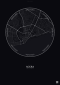 Affiche Accra – Poster carte de ville | Gravura – Fond foncé