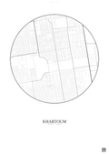Affiche Khartoum – Poster carte de ville | Gravura – Fond clair