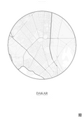Affiche Dakar – Poster carte de ville | Gravura – Fond clair
