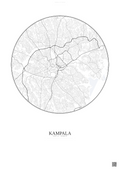 Affiche Kampala – Poster carte de ville | Gravura – Fond clair