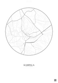 Affiche Kampala – Poster carte de ville | Gravura – Fond clair