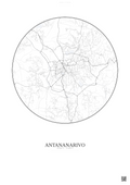 Affiche Antananarivo – Poster carte de ville | Gravura – Fond clair