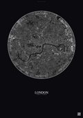 Affiche London – Poster vue satellite | Gravura – Fond foncé
