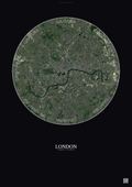 Affiche London – Poster vue satellite | Gravura – Fond foncé