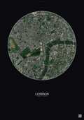 Affiche London – Poster vue satellite | Gravura – Fond foncé