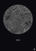 Affiche Paris – Poster vue satellite | Gravura – Fond foncé