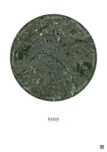 Affiche Paris – Poster vue satellite | Gravura – Fond clair