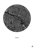 Affiche Paris – Poster vue satellite | Gravura – Fond clair