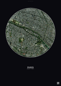 Affiche Paris – Poster vue satellite | Gravura – Fond foncé