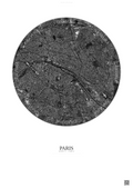 Affiche Paris – Poster vue satellite | Gravura – Fond clair