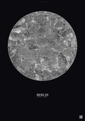 Affiche Berlin – Poster vue satellite | Gravura – Fond foncé