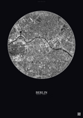 Affiche Berlin – Poster vue satellite | Gravura – Fond foncé