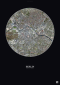 Affiche Berlin – Poster vue satellite | Gravura – Fond foncé