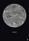 Affiche Berlin – Poster vue satellite | Gravura – Fond foncé