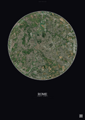 Affiche Rome – Poster vue satellite | Gravura – Fond foncé