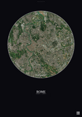 Affiche Rome – Poster vue satellite | Gravura – Fond foncé