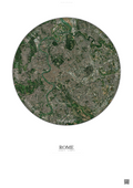 Affiche Rome – Poster vue satellite | Gravura – Fond clair