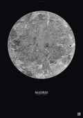 Affiche Madrid – Poster vue satellite | Gravura – Fond foncé