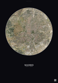 Affiche Madrid – Poster vue satellite | Gravura – Fond foncé