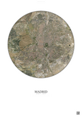 Affiche Madrid – Poster vue satellite | Gravura – Fond clair