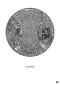 Affiche Madrid – Poster vue satellite | Gravura – Fond clair