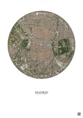 Affiche Madrid – Poster vue satellite | Gravura – Fond clair