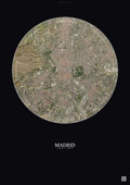 Affiche Madrid – Poster vue satellite | Gravura – Fond foncé